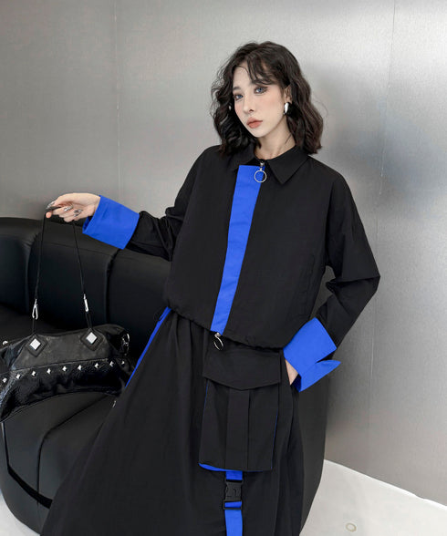 Bicolor Zip Top &  Skirt Co-ord